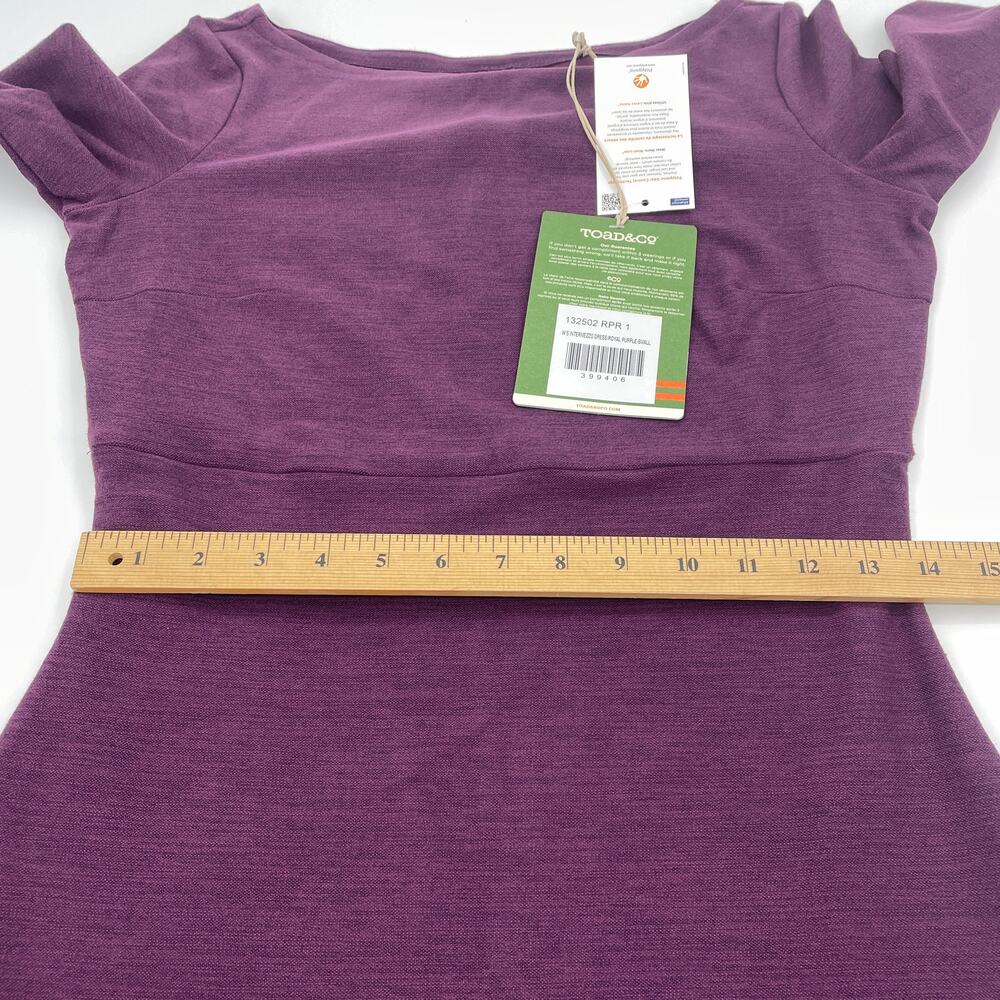New TOAD & CO Intermezzo Long Sleeve Dress Size S Purple Stretch Casual Sheath - Picture 10 of 12
